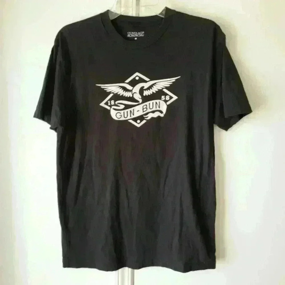 Men's Black & White GunBun Eagle T Shirt Size M Short Sleeve Big Graphic - Picture 2 of 6